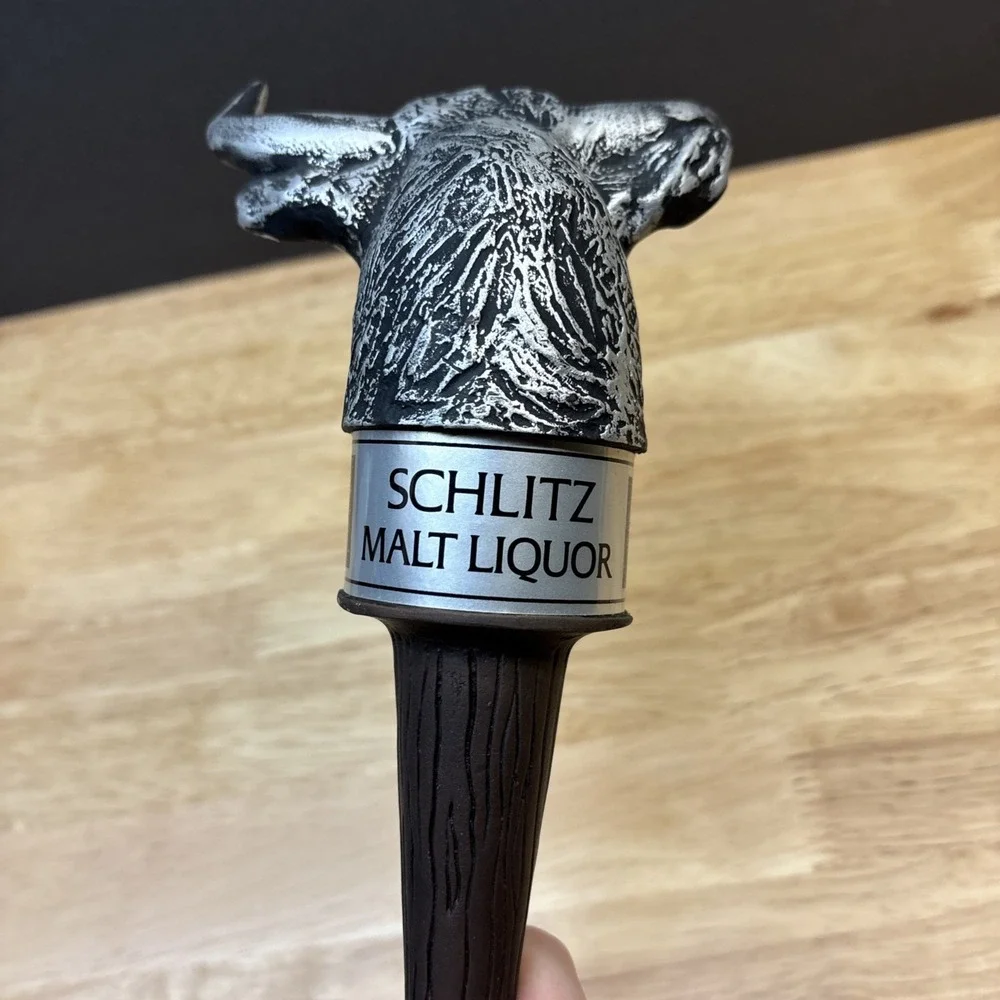 VTG 1978 Schlitz Beer Malt Liquor Bull Head Figural Tap Handle - Bar/Man Cave